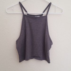 Grey cropped tank top